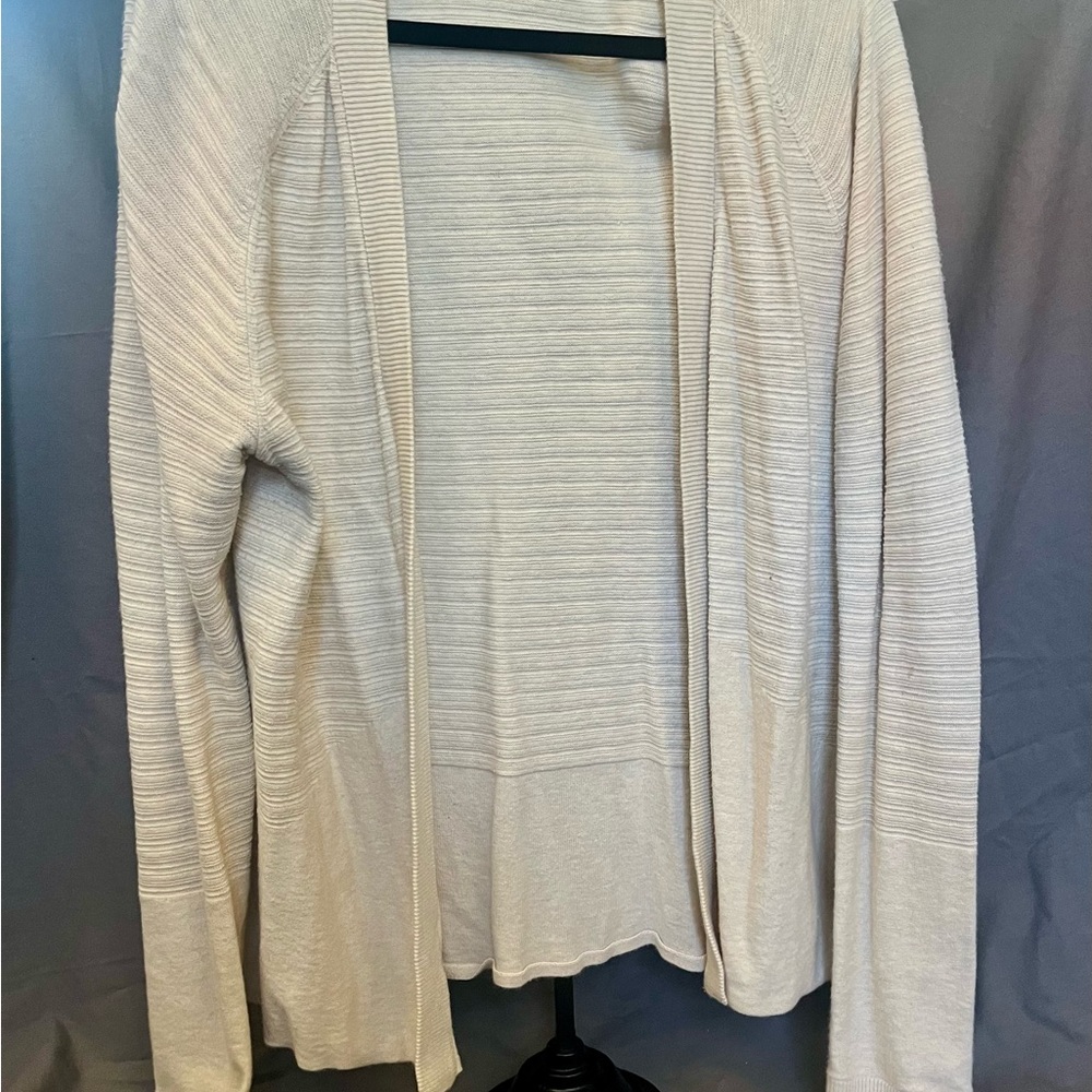 Toad&Co Cream Cardigan Sweater with Ribbed Texture